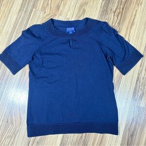 Pendleton Women’s Short Sleeve Silk Blend Blue Sweater Top Size Extra Small  ￼